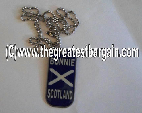 Scotland-ST. ANDREWS ID/Dog Tag double sided with chain Necklace