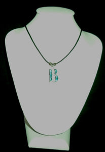 "B"  Letter "B" necklace made from Abalone Paua shell .