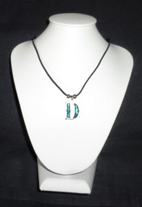 "D"  Letter "D" necklace made from Abalone Paua shell .