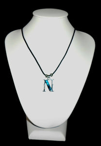 "N"  Letter "N" necklace made from Abalone Paua shell .