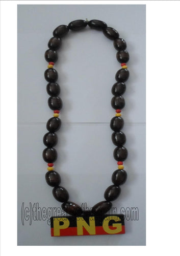 PNG necklace with wooden beads