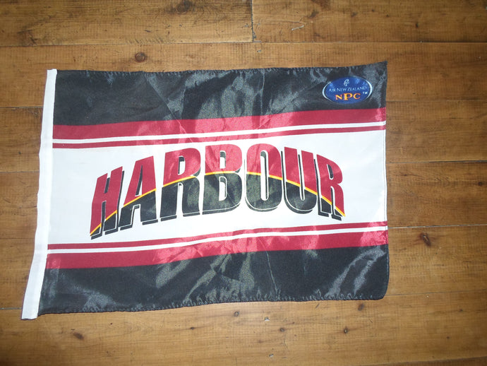 North Harbour Rugby Flag Handwaver size. 30 cm x 45 cm without stick.