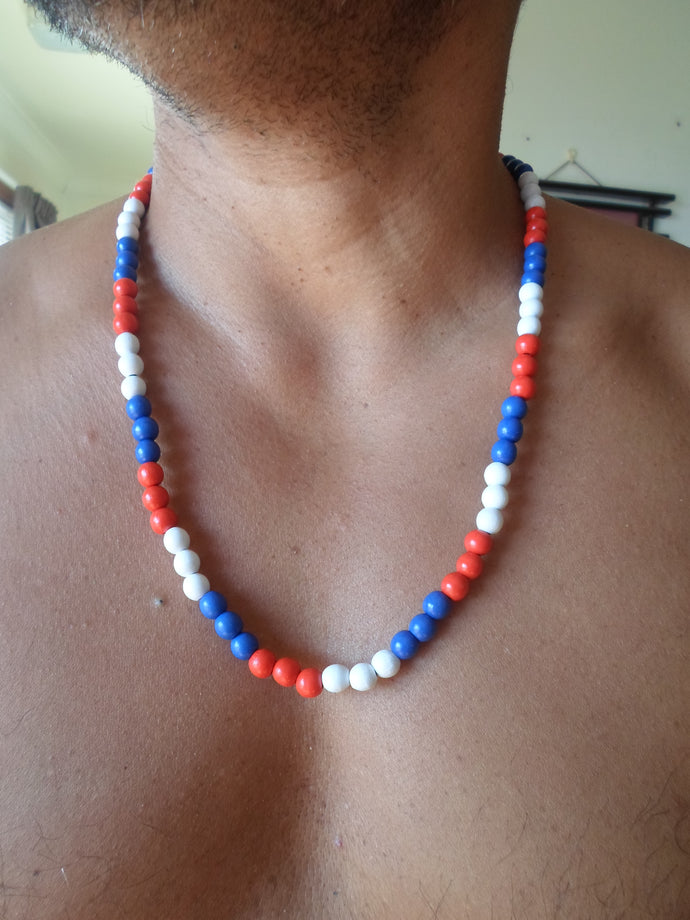 Samoa necklace with wooden beads-Medium
