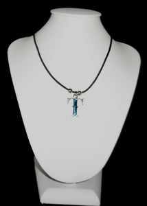 "T"  Letter "T" necklace made from Abalone Paua shell .