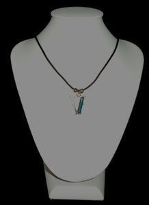 "V"  Letter "V" necklace made from Abalone Paua shell .
