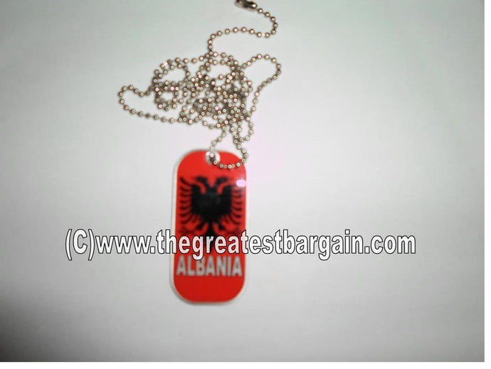 Albania ID/Dog Tag double sided with chain Necklace