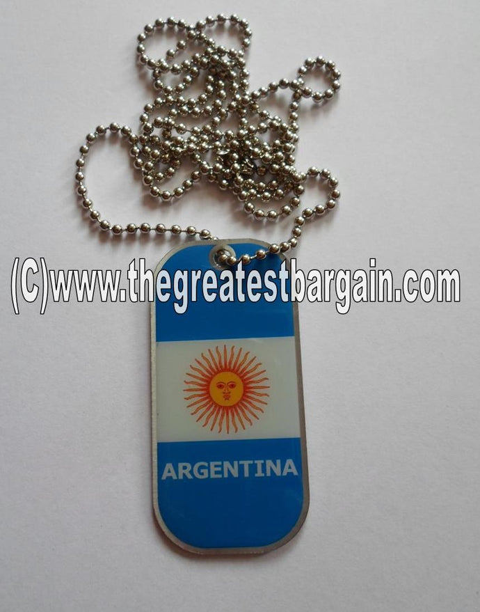 Argentina ID/Dog Tag double sided with chain Necklace