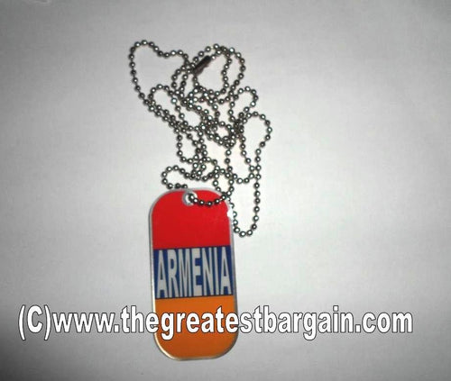 Armenia ID/Dog Tag double sided with chain Necklace