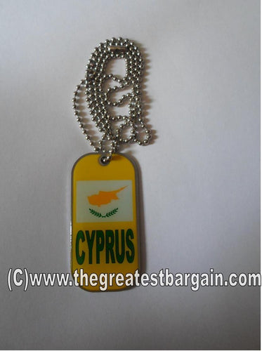 Cyprus ID/Dog Tag double sided with chain Necklace