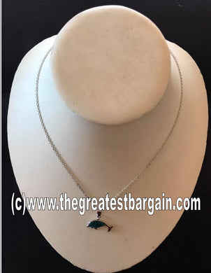Dolphin Paua necklace made from Abalone Paua shell and Zinc Alloy .
