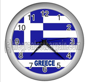 Greece Greek  Flag Wall Clock