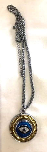 Evil eye with Greek / Roman design necklace.