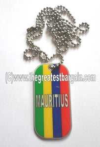 Mauritus ID/Dog Tag double sided with chain Necklace