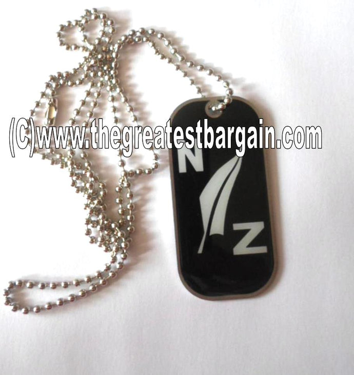 New Zealand Fern ID/Dog Tag double sided with chain Necklace