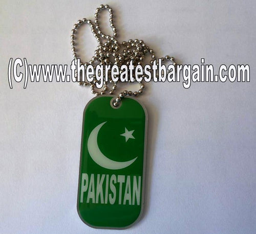 Pakistan ID/Dog Tag double sided with chain Necklace
