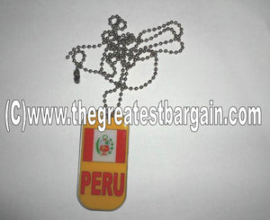 Peru ID/Dog Tag double sided with chain Necklace
