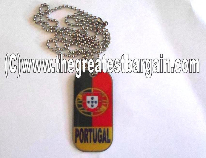 Portugal ID/Dog Tag double sided with chain Necklace
