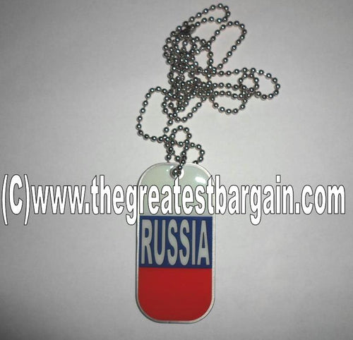 Russia ID/Dog Tag double sided with chain Necklace