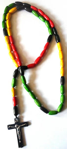 Wooden Reggae Rosary.Religion/ Rasta / Reggae Jesus Rosary