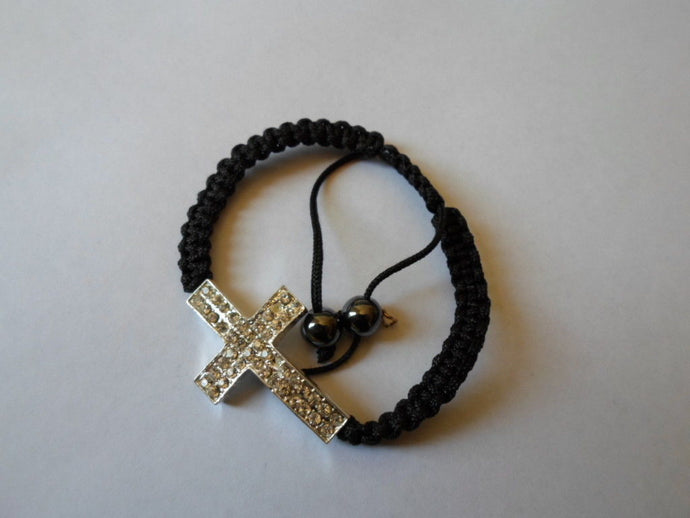 Holy Cross Good Luck/Religious bracelet.1 size fits all.Unisex.Ropes.Silver