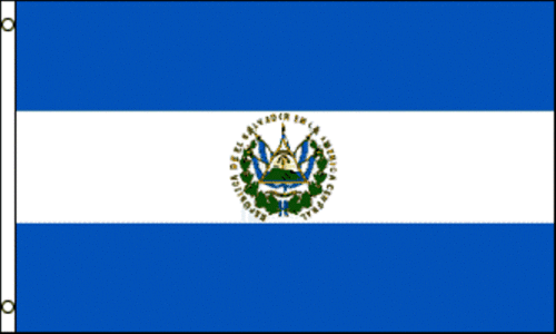 El Salvador Flag Handwaver size. 30 cm x 45 cm without stick.