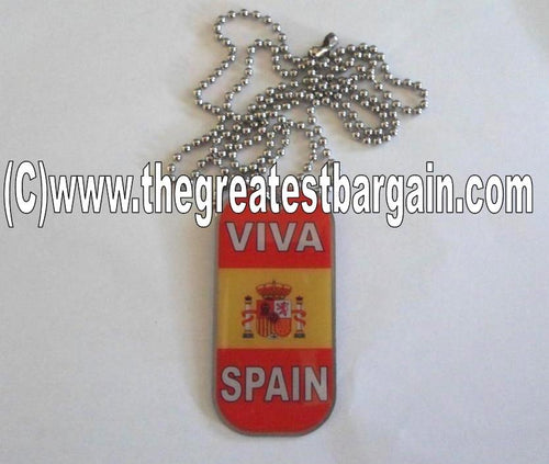 Spain ID/Dog Tag double sided with chain Necklace