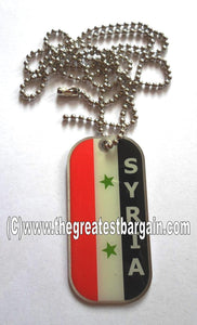 Syria ID/Dog Tag double sided with chain Necklace