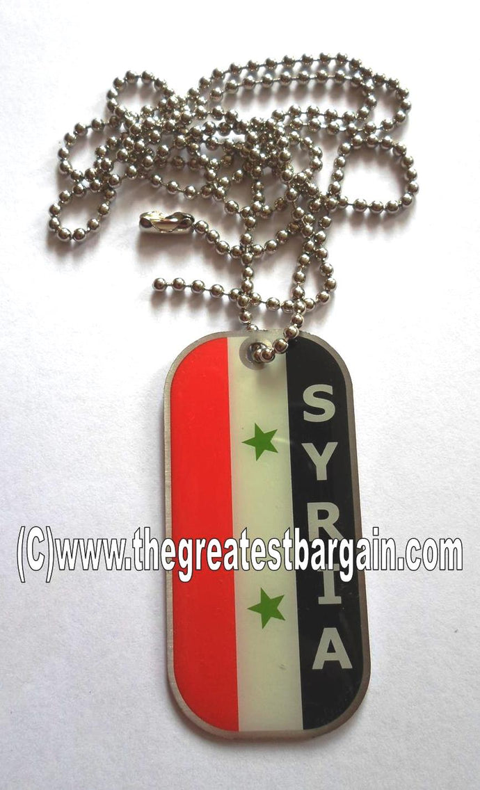 Syria ID/Dog Tag double sided with chain Necklace
