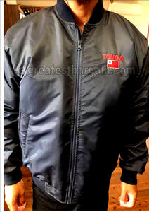 Tonga Tongan Flag Waterproof Bomber Mens' Size Medium or Large Jacket.