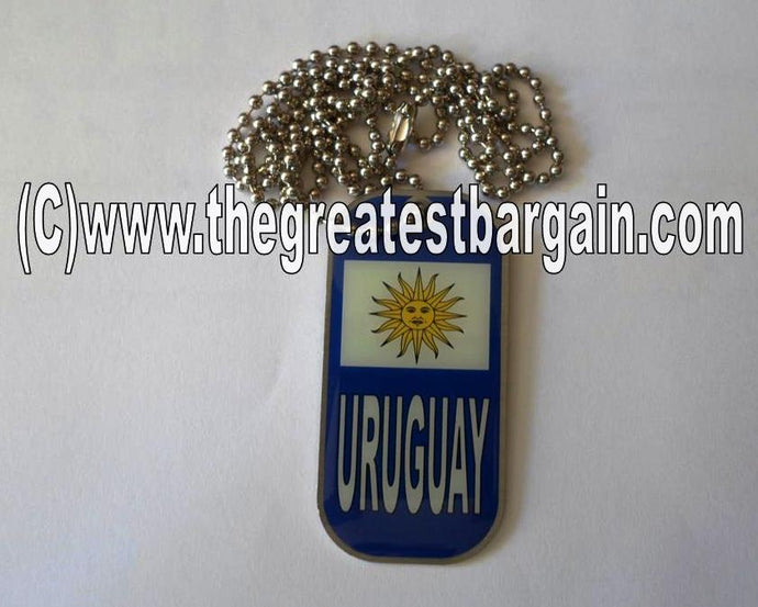 Uruguay ID/Dog Tag double sided with chain Necklace