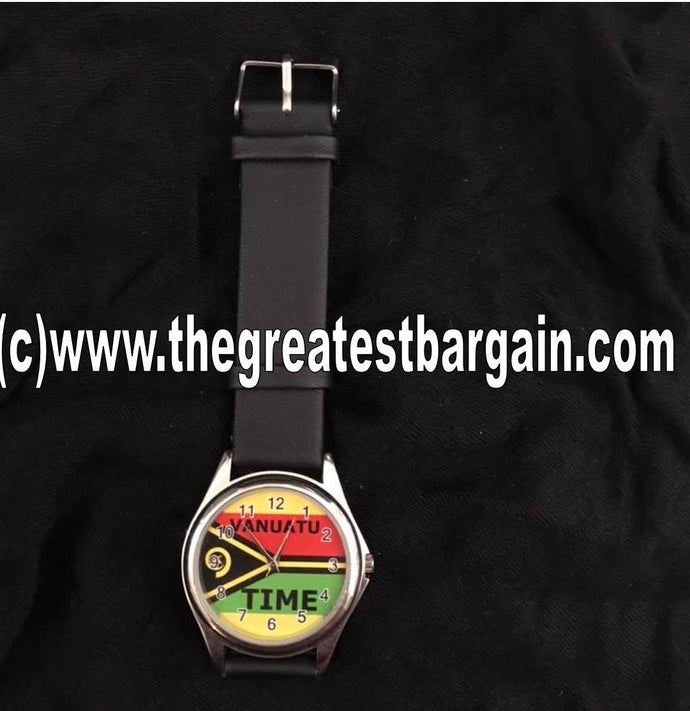 Vanuatu Flag Unisex Watch-Design 2