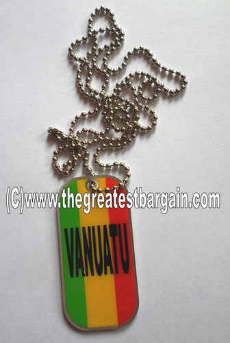 Vanuatu ID/Dog Tag double sided with chain Necklace